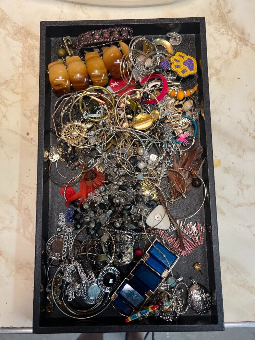 Craft jewelry lot J, 2+ pounds
